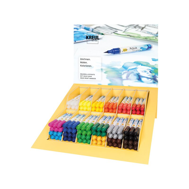 KREUL Aqua Paint Marker SOLO Goya, shop display, refillable, 108 pieces