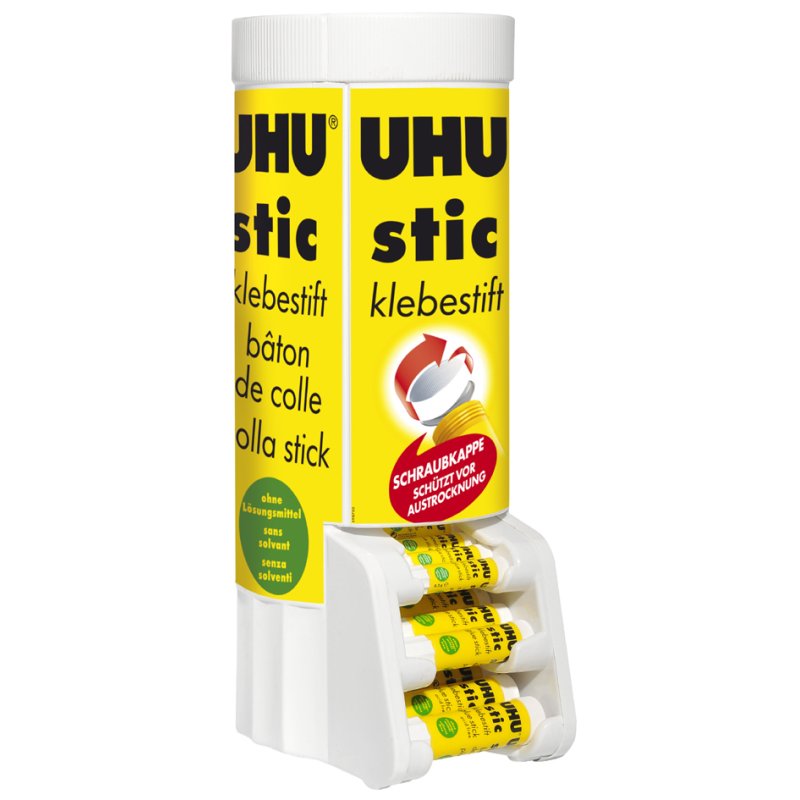 UHU bâton de colle stic, présentoir tour, 108 pièces