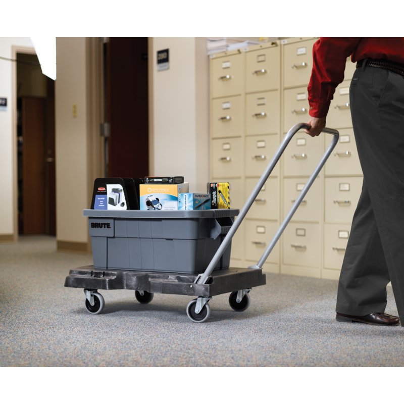 Rubbermaid chariot de transport Triple Trolley, gris, capacité 181,4 kg, polyéthylène
