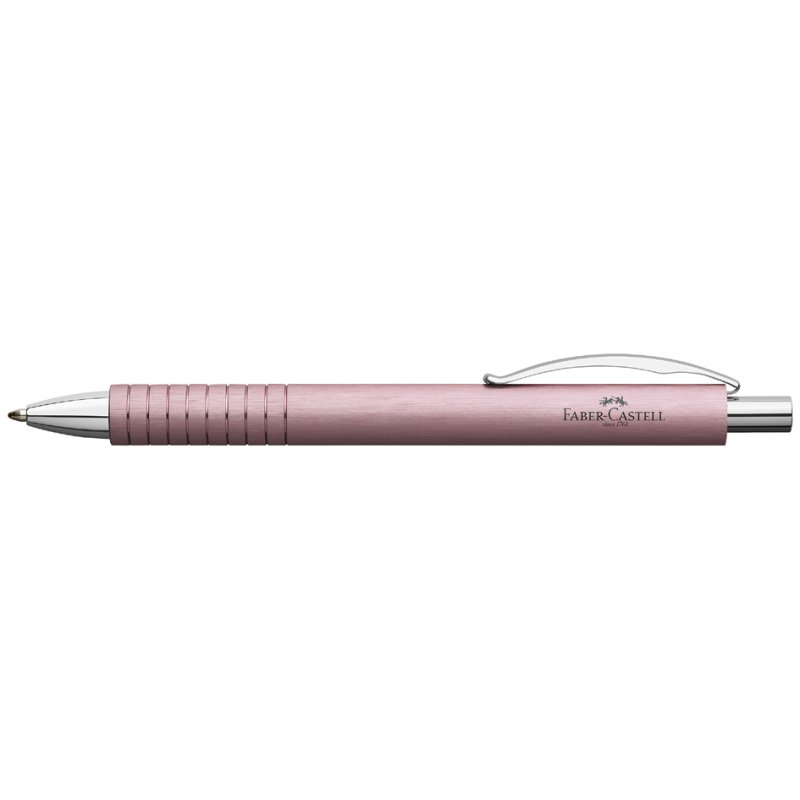 Faber-Castell Essentio stylo à bille, aluminium rosé, mécanisme à pression, encre noire