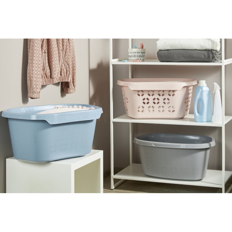 keeeper bac à linge Tilda, bleu nordique, 575 mm de large, 30,5 litres