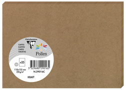 Pollen by Clairefontaine kraftpapier kaartjes, 70×95 mm, 200 g/m², 25 stuks