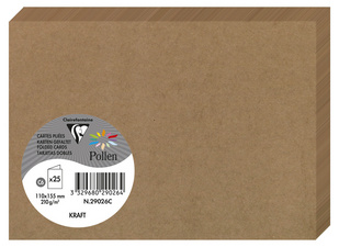 Pollen by Clairefontaine dubbelklep briefkaart, 160×160 mm, kraft bruin, 25 stuks