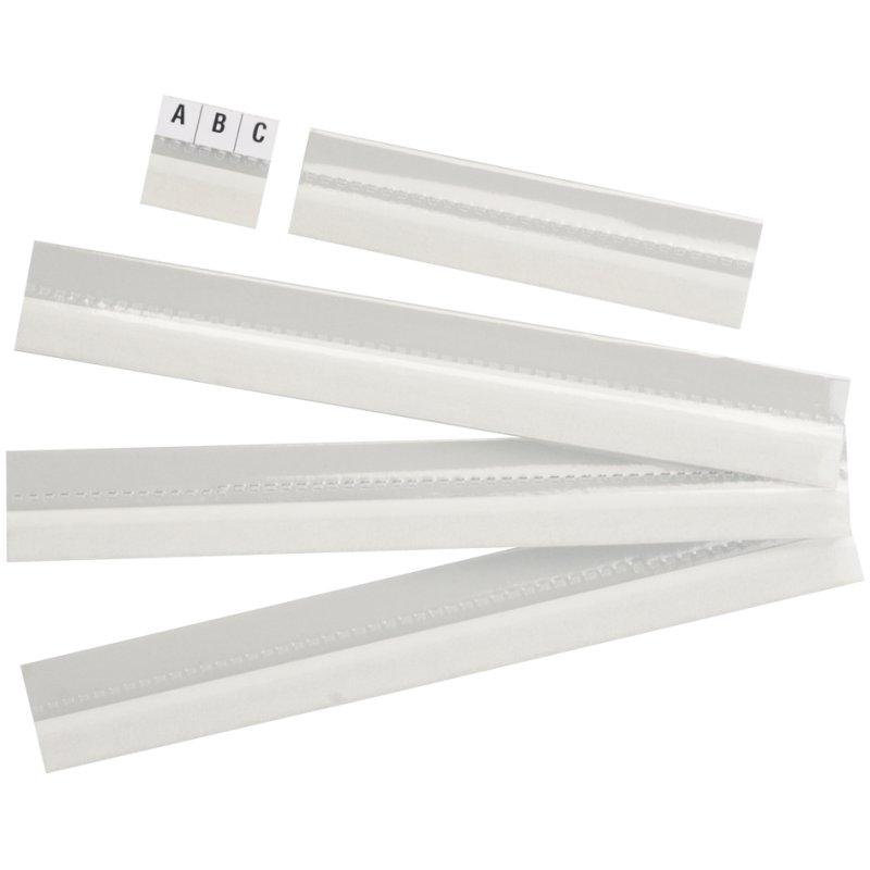 Esselte transparent index tabs, coloured, 200 mm wide, 5 pieces