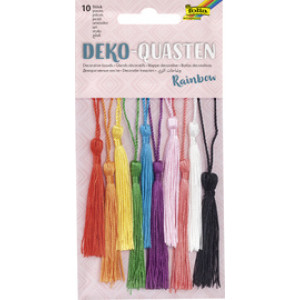 folia decoratieve kwasten metalen, 10 kleuren, 100% polyester, 10 stuks