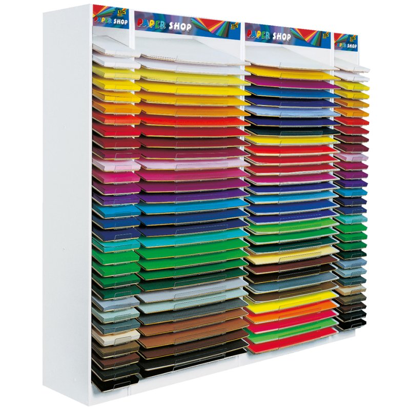 folia PaperShop displaystandaard, onbevuld, 30 vakken, 750×430×1900 mm