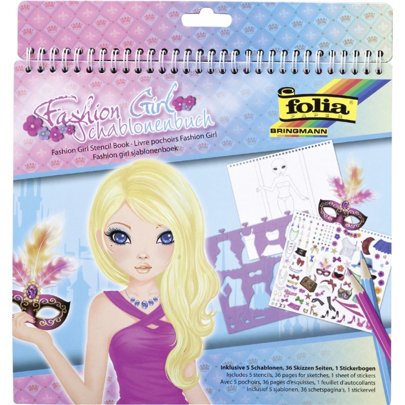 folia sjablonenboek Tovenaarwereld, groot, 264×240 mm, 5 sjablonen