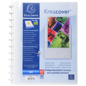EXACOMPTA vervanghoezen voor ringmappen A4, herpositioneerbaar PP, translucent, 10 stuks