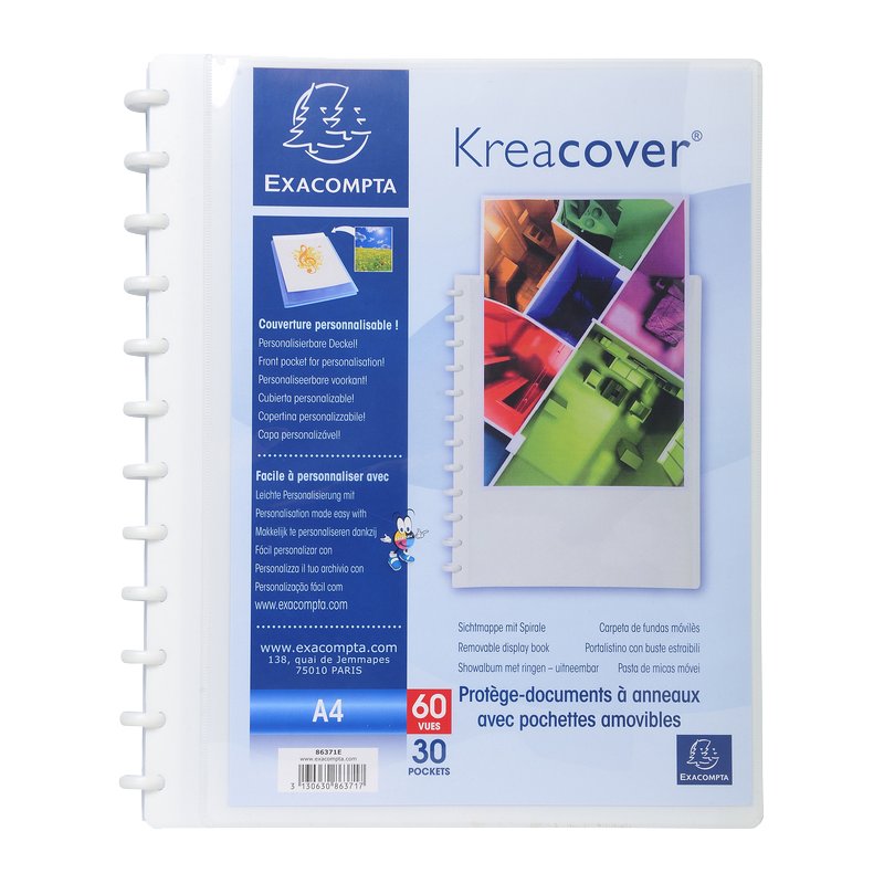 EXACOMPTA vervanghoezen voor ringmappen A4, herpositioneerbaar PP, translucent, 10 stuks
