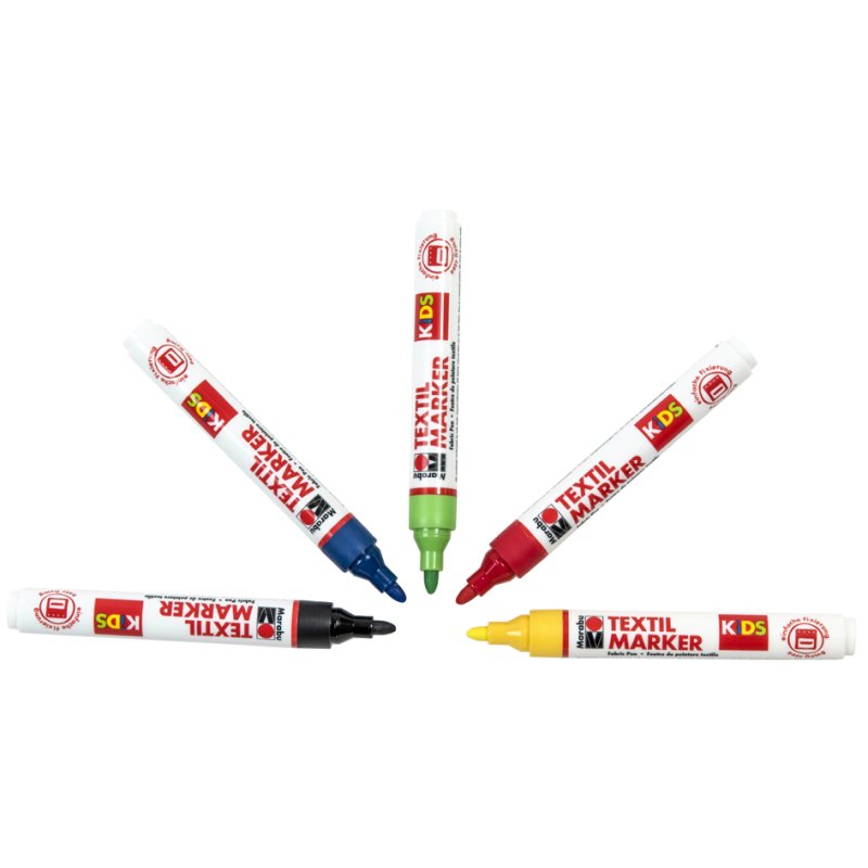 Marabu KiDS textielstiften, 10 kleuren, 10 × 3 ml