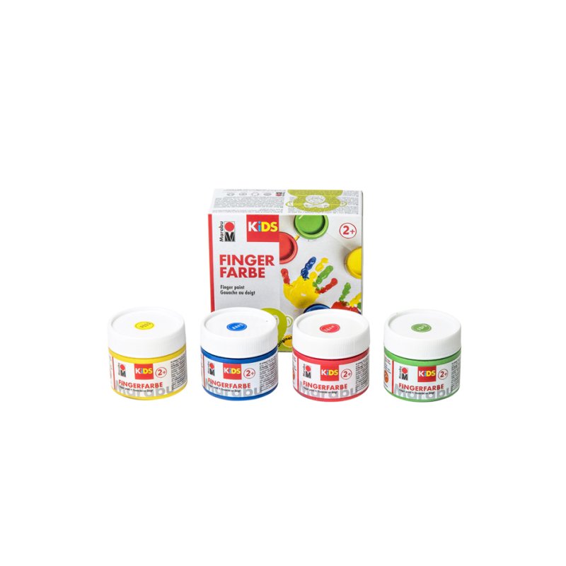 Marabu kindervingersverf, 100 ml, set van 6 stuks