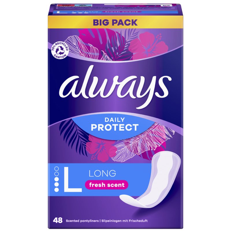 always Dagelijkse Bescherming Lang, frisse geur, 48 stuks