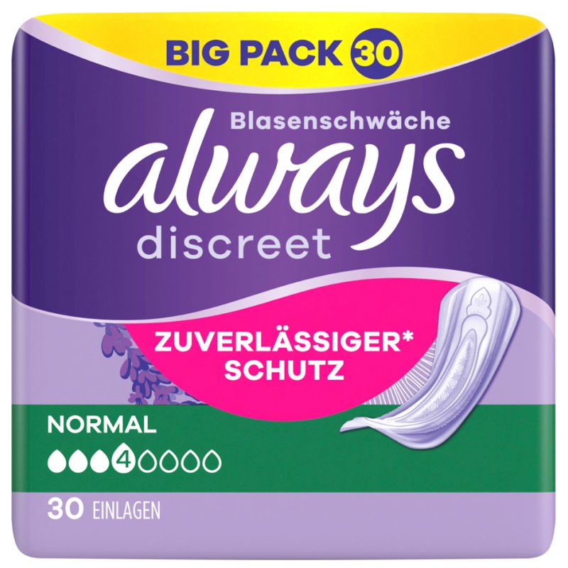 Always incontinentiematjes discreet normaal, 30 stuks, grote verpakking