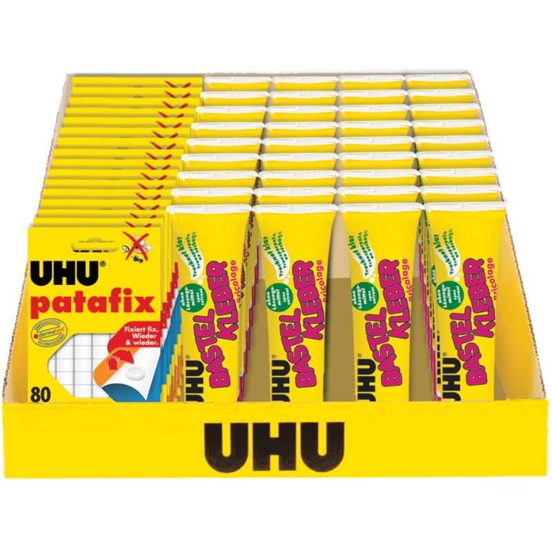 UHU School Module 2024 craft glue + glue dots, 36 x 90 g + 24 pads, white