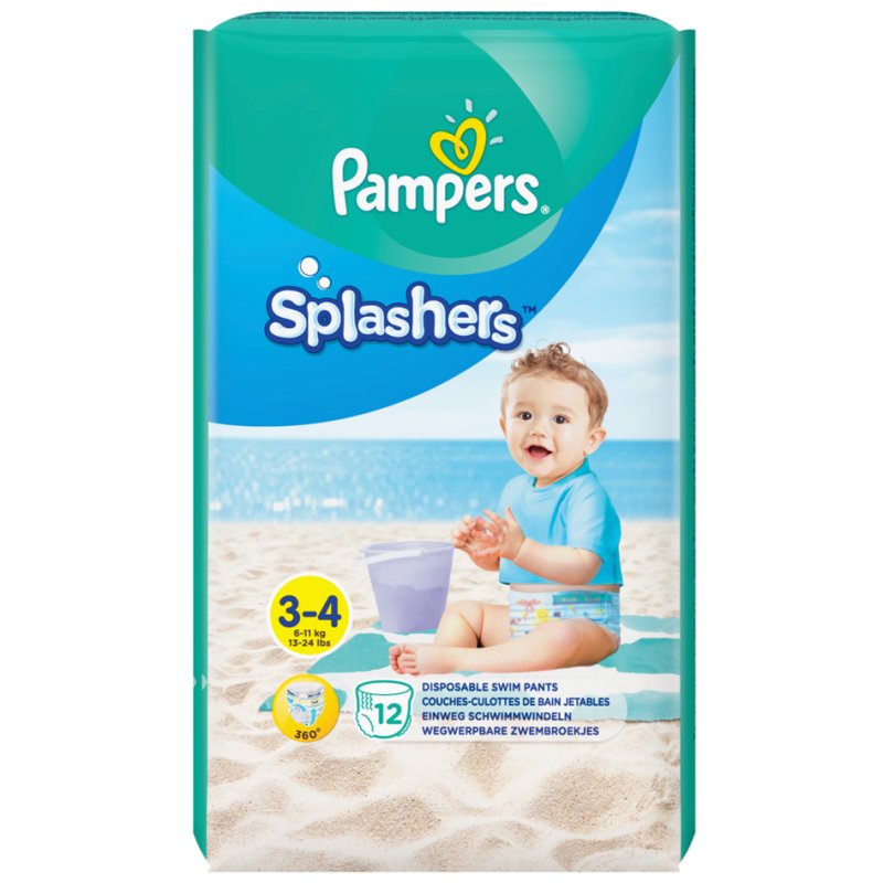 Pampers zwemluiers Splashers maat 3-4, 12 stuks