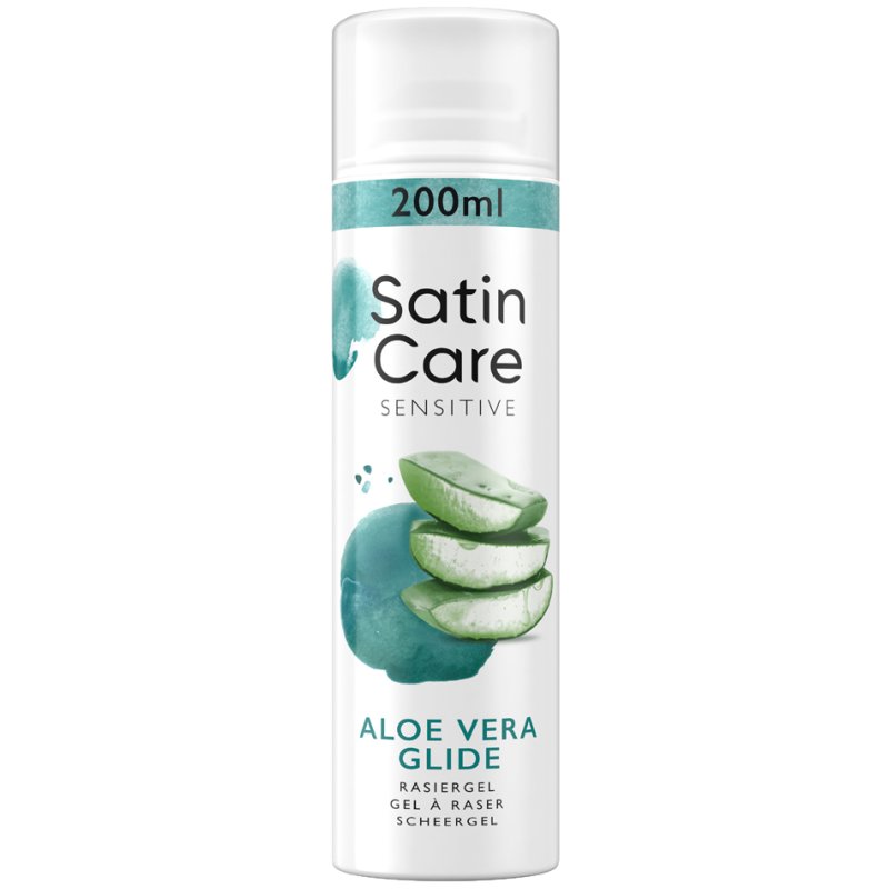 Gillette gel de rasage Soin Satin pour femmes, aloe vera, peau sensible