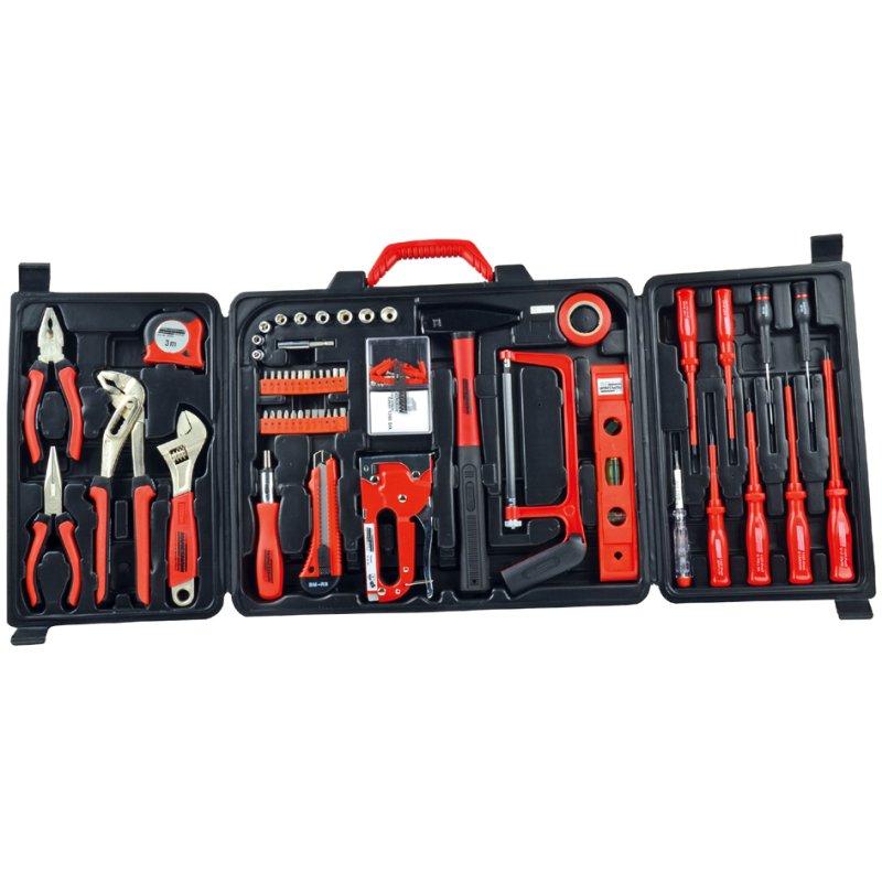 BRÜDER MANNESMANN GREEN LINE coffret d'outils, noir/rouge, 60 pièces, en mallette