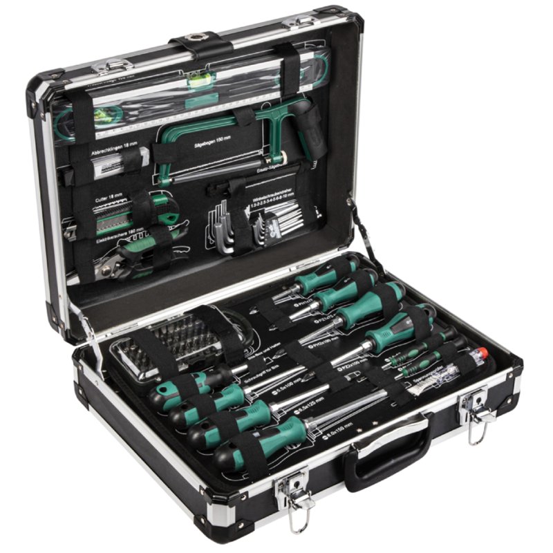 BRÜDER MANNESMANN GREEN LINE Ensemble d'outils, 160 pièces, mallette aluminium