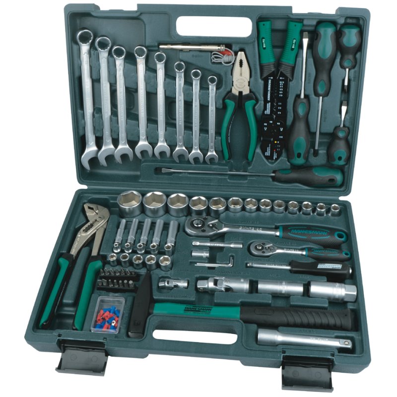 BRÜDER MANNESMANN GREEN LINE ensemble d'outils, 99 pièces, en mallette