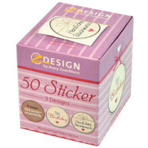 AVERY Zweckform stickerrol Hartelijke gelukwensen, permanent, 38 mm, 50 stuks