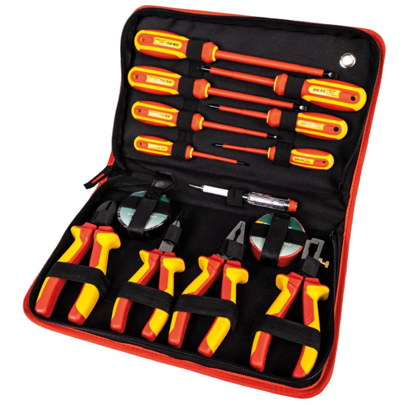 BRÜDER MANNESMANN GREEN LINE VDE Ensemble d'outils, 14 pièces, avec sac