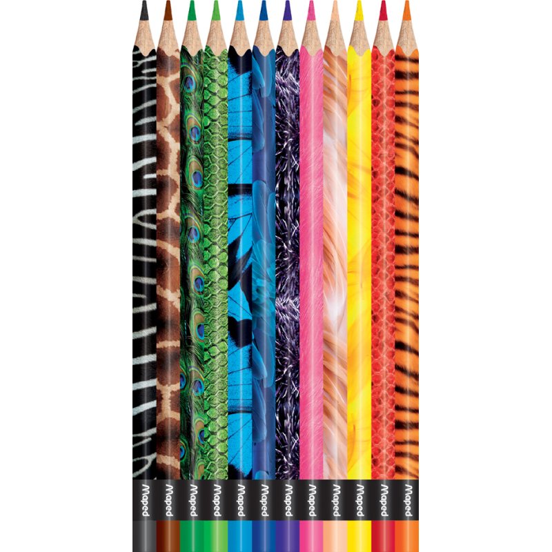 Maped crayons de couleur triangulaires COLOR'PEPS Animals, motif animal, 24 pièces