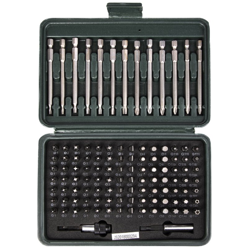 BRÜDER MANNESMANN jeu de embouts, noir/vert, 111 pièces avec supports, boîte de rangement, acier S2