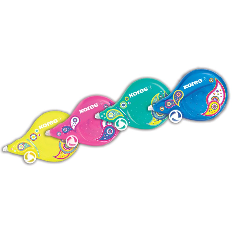 Kores wegwerp correctieroller Scooter Paisley, 4,2 mm × 8 m, gesorteerd, 10 stuks