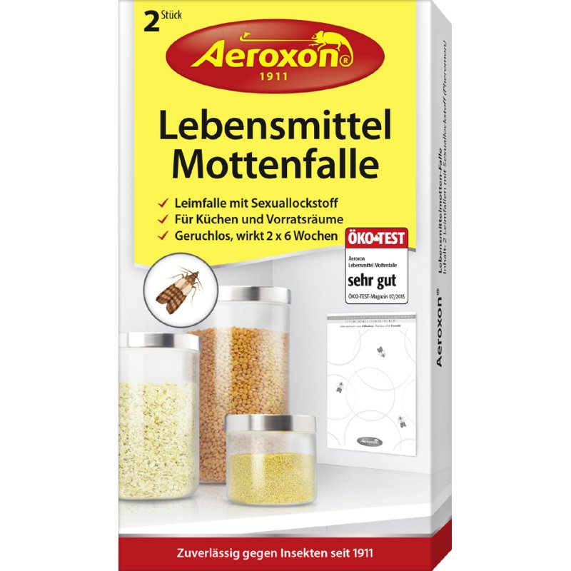 Aeroxon voedselmotvallen, geurloos met feromonen, 2 stuks