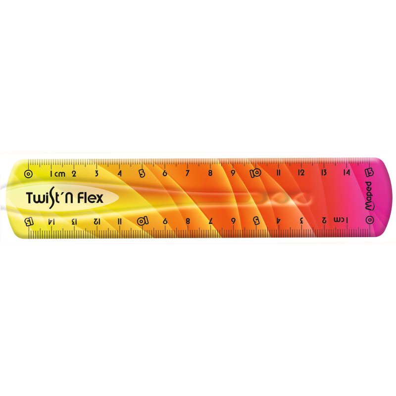 Maped règle Twist'n Flex DECOR, flexible, couleurs arc-en-ciel, 15 cm
