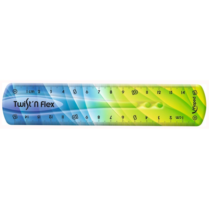 Maped règle Twist'n Flex DECOR, flexible, couleurs arc-en-ciel, 15 cm