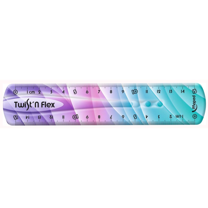 Maped règle Twist'n Flex DECOR, flexible, couleurs arc-en-ciel, 15 cm