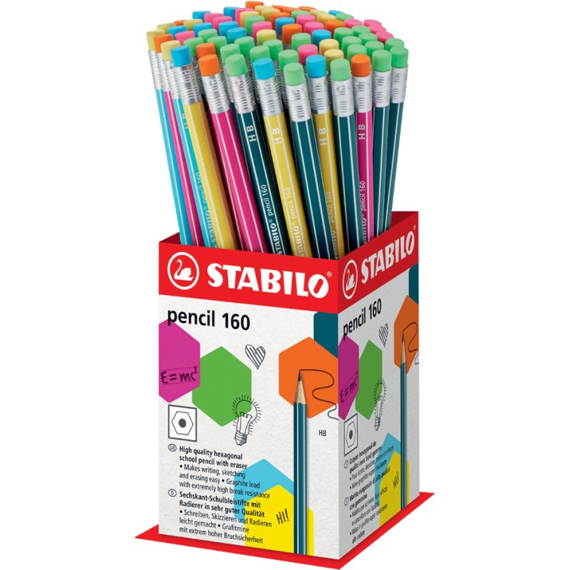 STABILO pencil 160 pencils with eraser, HB, 72 pieces