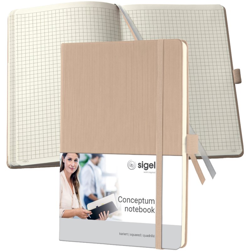 Sigel bloc-notes Conceptum, A5, quadrillé, noir