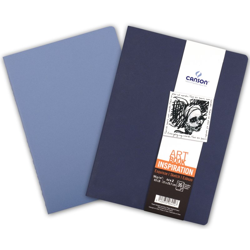 CANSON carnet de croquis Art Book Inspiration, A4, noir/gris, 2 pièces