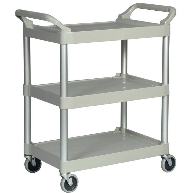Rubbermaid chariot de transport, 3 plateaux, platine, capacité 90,7 kg