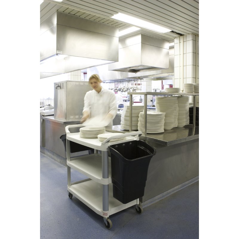 Rubbermaid chariot de transport, 3 plateaux, platine, capacité 90,7 kg