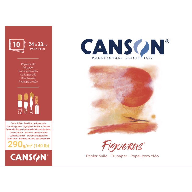 CANSON bloc à dessin Figueras, 400×500 mm, 290 g/m², 10 feuilles