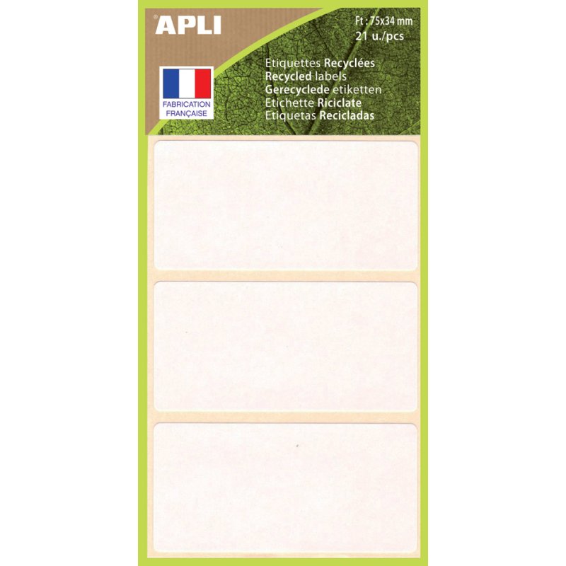 APLI étiquettes multifonctions, 34×75 mm, blanc, 21 pièces