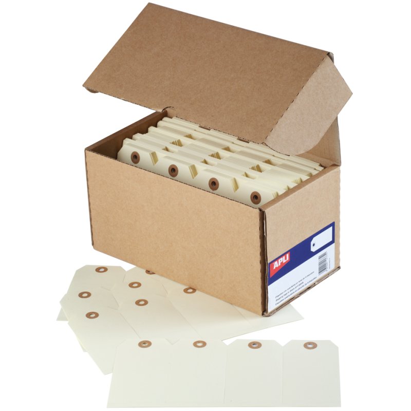 APLI warenanhängers, 80×38 mm, beige, 1000 stuks