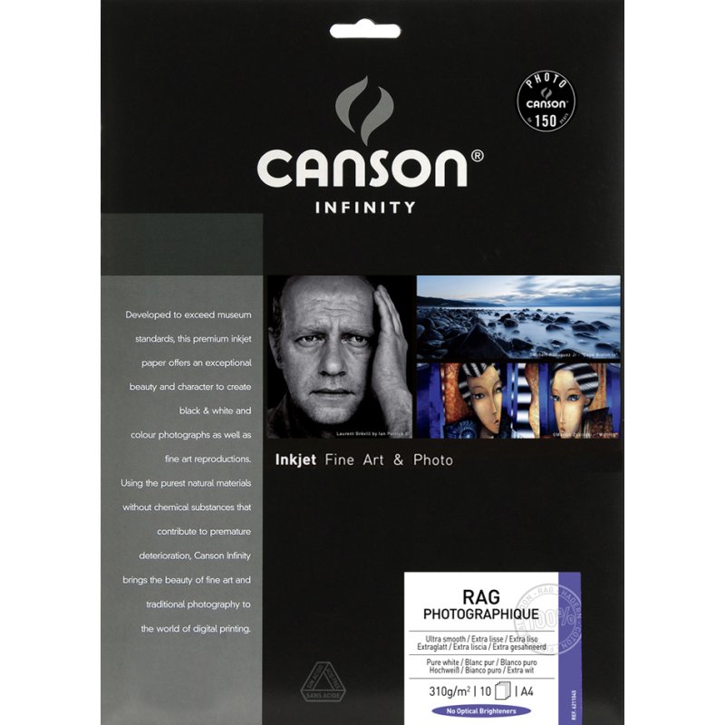 CANSON INFINITY fotopapier Rag Photographique, A3+, extra wit, 25 vel