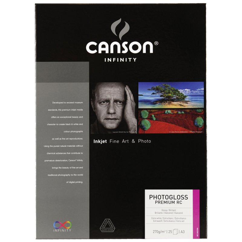 CANSON INFINITY papier photo PhotoGloss Premium RC, A3+, brillant, 25 feuilles