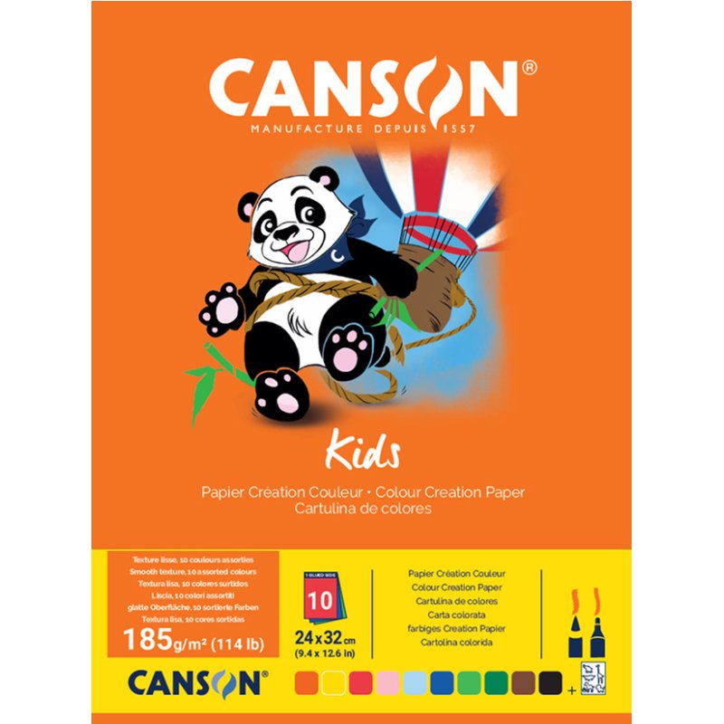 CANSON bloc papier coloré A4, 120 g/m², 30 feuilles
