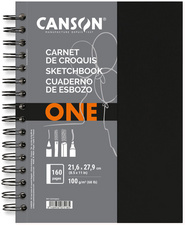 CANSON schetsboek ArtBook One, zwart, 216×279 mm, 80 vel