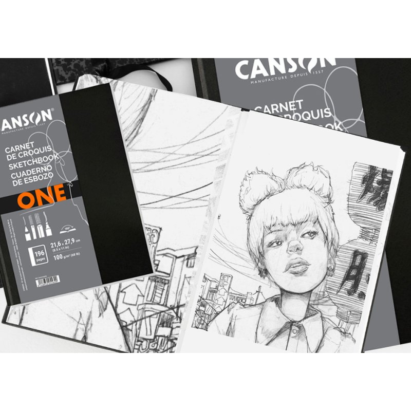 CANSON carnet de croquis ArtBook One, noir, 216×279 mm, 80 feuilles