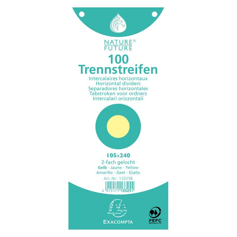 EXACOMPTA scheidingsstroken, wit, 105 × 240 mm, 100 stuks