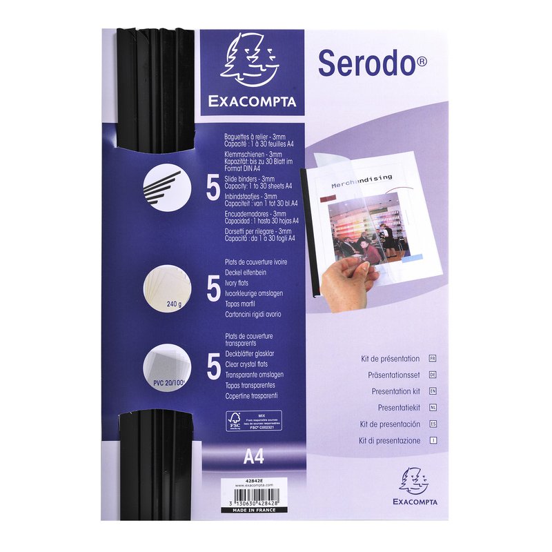 EXACOMPTA presentatieset Serodo, A4, 5 sets, ivoor/transparant