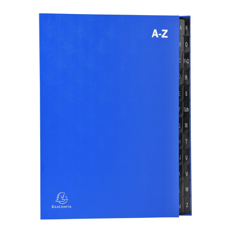 EXACOMPTA boîte de classement A4, A-Z, bleu, 24 compartiments