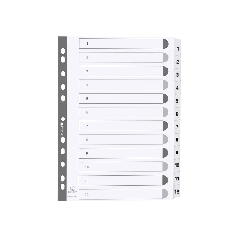 EXACOMPTA tabbladen 1-31, A4, wit, 31-delig