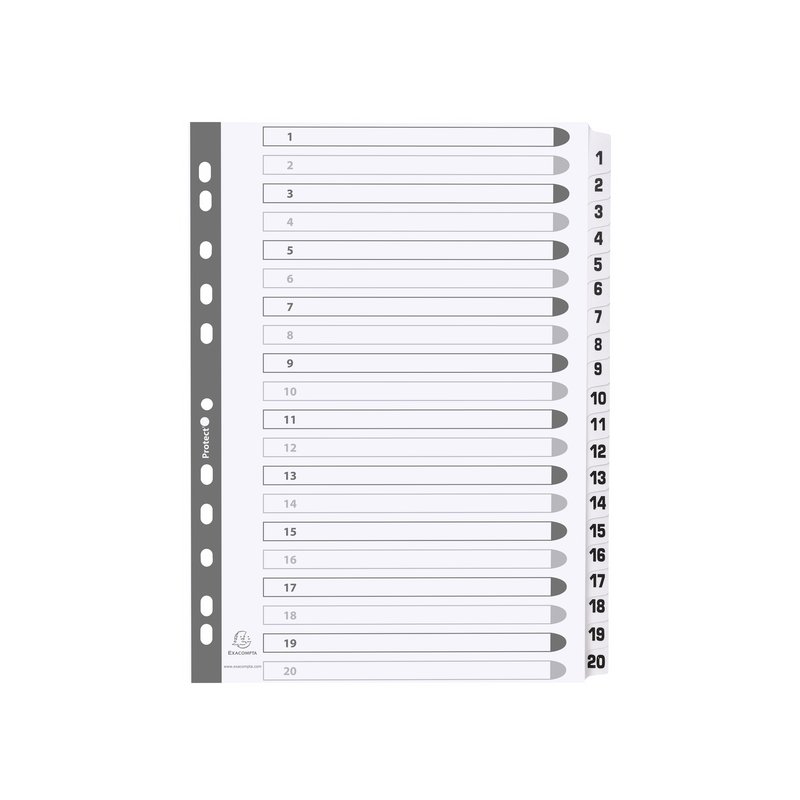EXACOMPTA tabbladen 1-31, A4, wit, 31-delig
